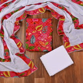 Cotton Pink Unstitched Suit